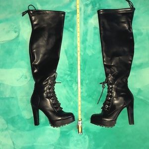 OTK Black Knee High Boots 8.5